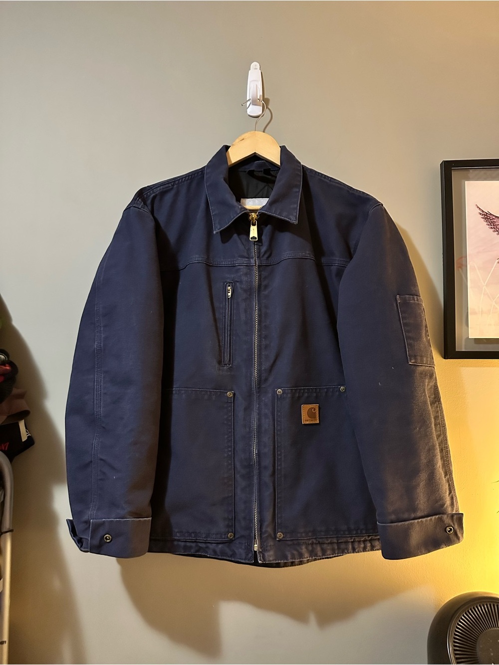 Vintage Carhartt Navy Workwear Zip-Front Jacket